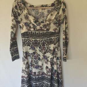 Altar’d State Floral & Paisley Print Long Sleeve Dress, Cowl Neck med